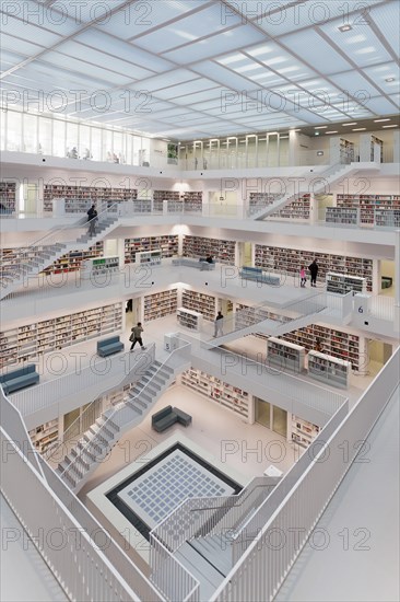 Gallery hall of the new public library at Mailander Platz square