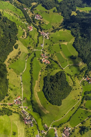 Black Forest landscape with woods and fields