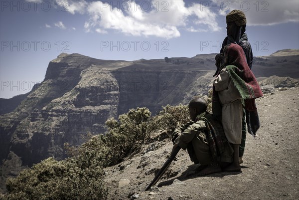 Shepherds in Simien Mountains National Park