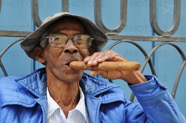 Man smoking a cigar