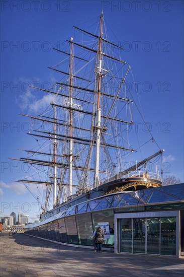 The tea clipper Cutty Sark on display