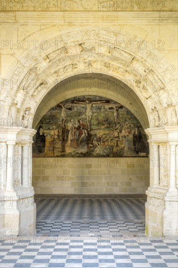 Arched portal entrance to the Chapter House at Fontevraud Abbey