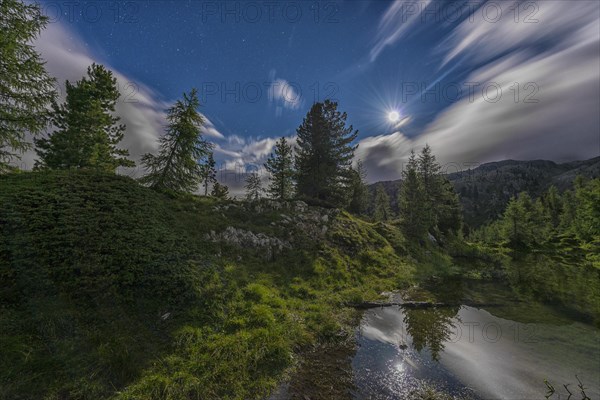 Lake Limedes by night with moon