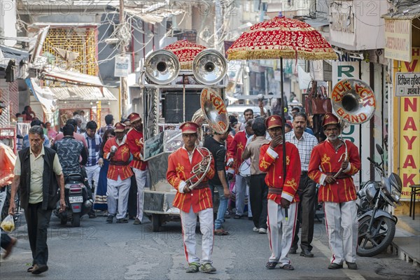 Musicians in a street parade