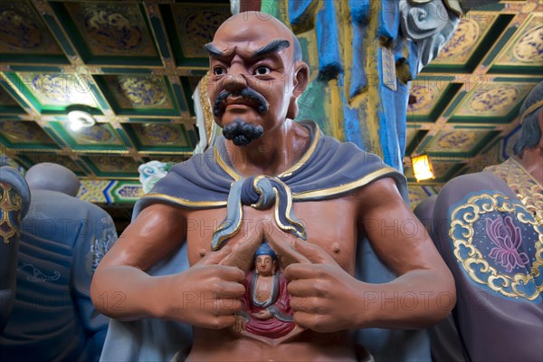 Figure in the Buddhist Arhat Temple or Luohan Temple or Chongqing Luohan Si Temple