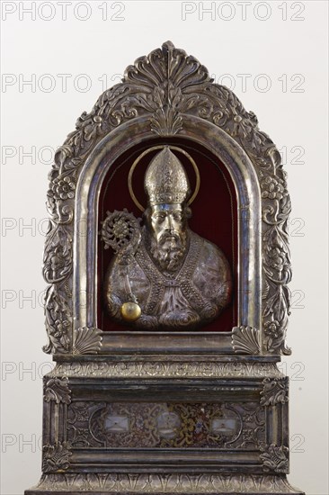 Silver bust reliquary of St. Nicholas