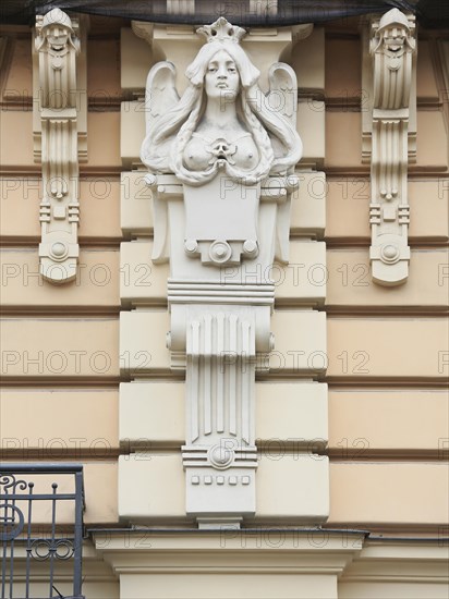 Sculpture of a winged woman