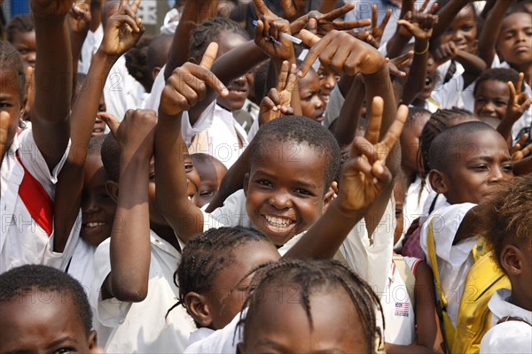 School children in school uniform