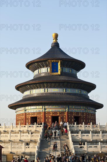 Round temple for harvest prayers on marble terrace