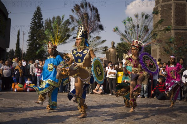Conchero dancers at the Festival of Senora de Guadalupe