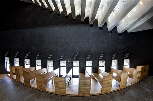 Interior of the Capella Santa Maria degli Angeli by architect Mario Botta