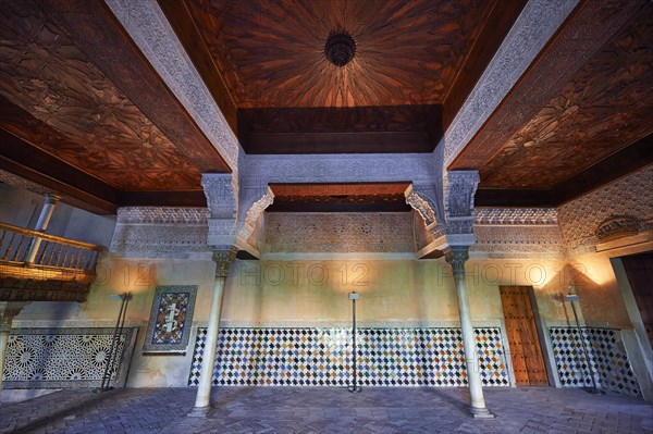 Arabesque Moorish architecture of the Mexuar administrative rooms in the Palacios Nazaries