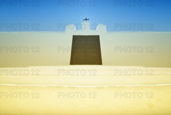 Entrance to a Spanish cemetery with a locked door