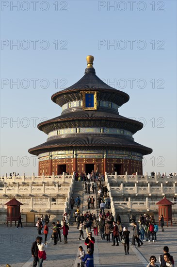 Round temple for harvest prayers on marble terrace