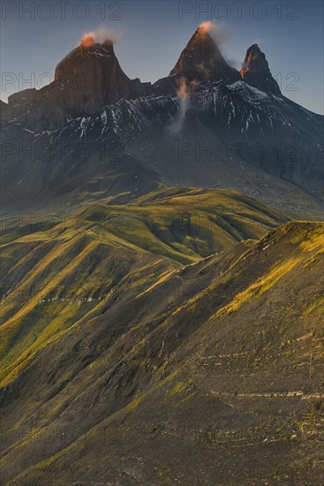 Aiguilles d'Arves mountain at dawn