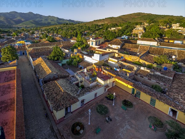 View from the bell tower of the church Convento de San Francisco de Asis onto the city