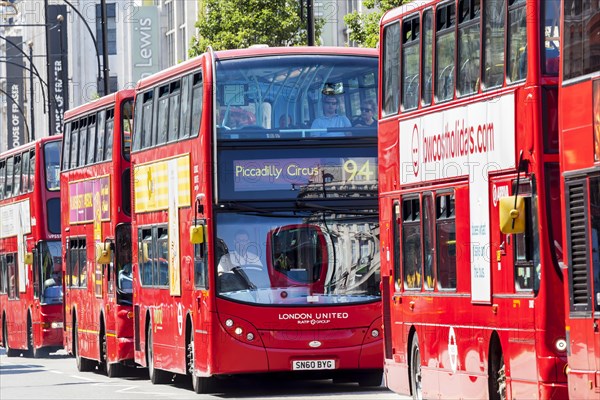 Double-decker buses in Oxford Street