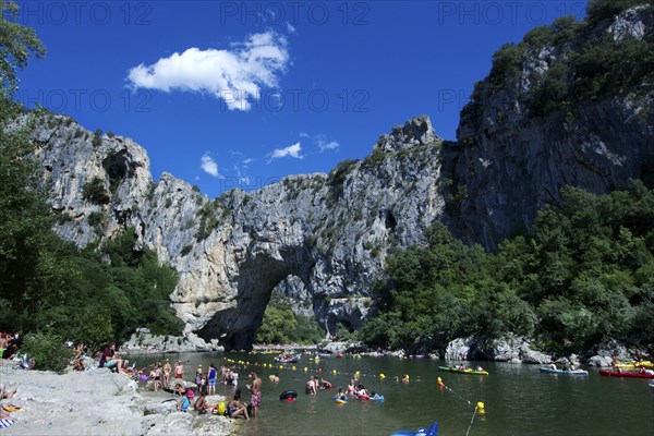 Beach on the Ardeche river