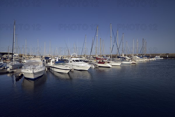 Sailing yachts in the marina of Puerto Calero