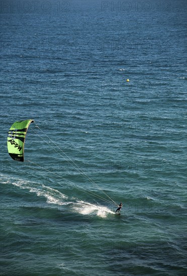 Kitesurfer at the Playa Arenal Bol beach of Calpe