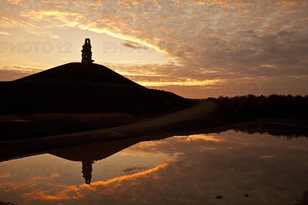 Stairway to Heaven work of art on the Rheinelbe heap reflected on a water surface