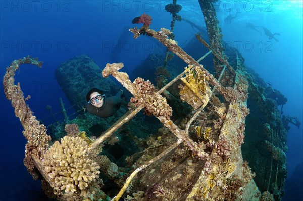 Freediver diving the Gianis D wreck