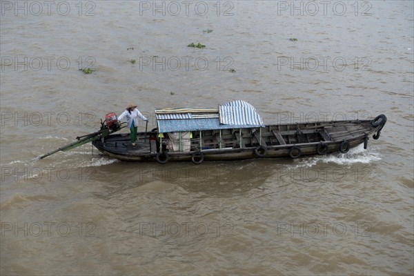 Transport ship on the Mekong River