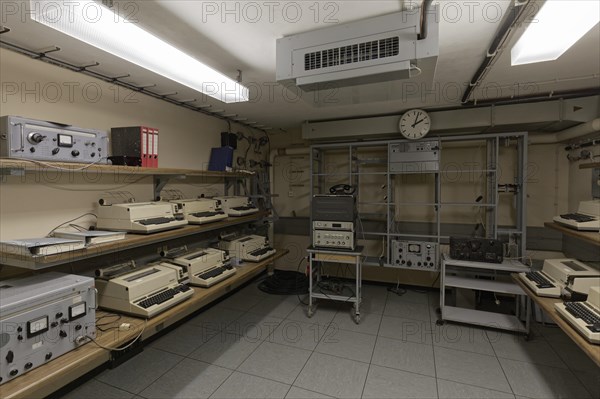 Telecommunications room with teleprinters