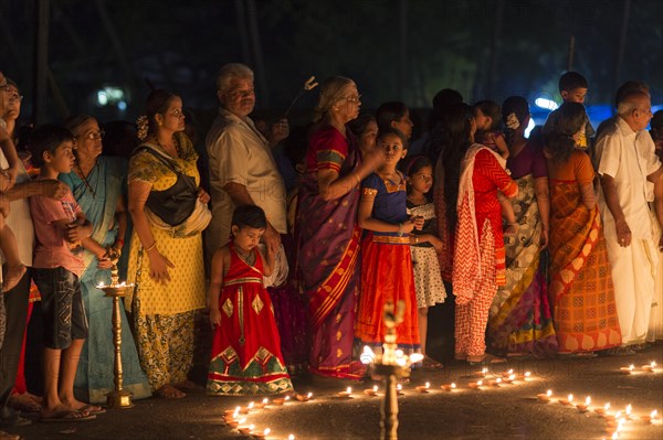 Hindus in a religious ceremony