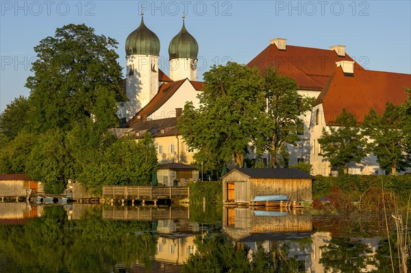 Benedictine Kloster Seeon monastery with monastery church of St. Lambert