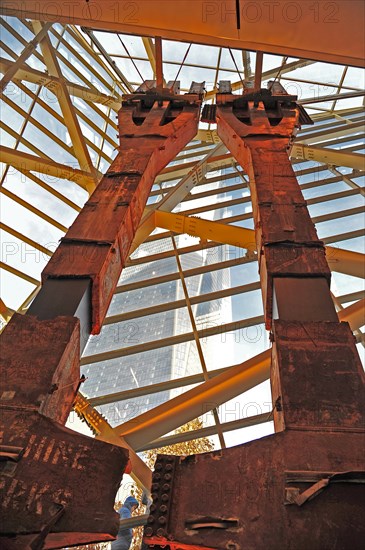 9-11 Memorial Museum Tridents steel structures of the destroyed Twin Towers