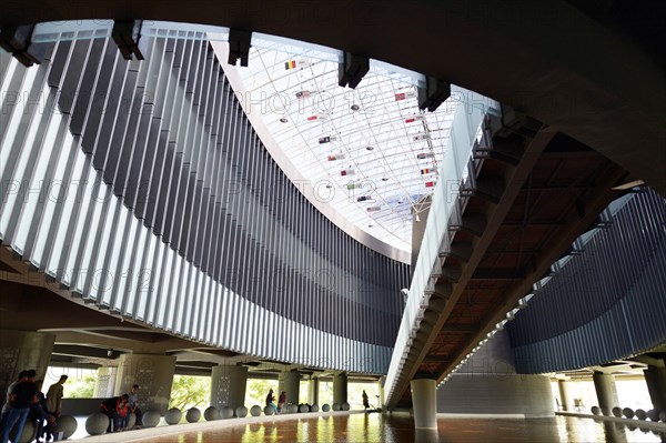 Interior of the Aceh Tsunami Museum reminds of the 2004 tsunami