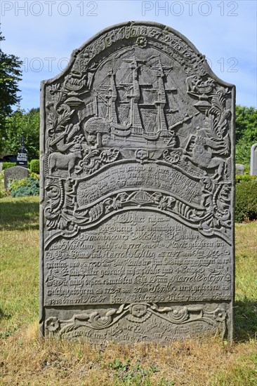 Talking gravestones in the cemetery St. John's Church in Nieblum