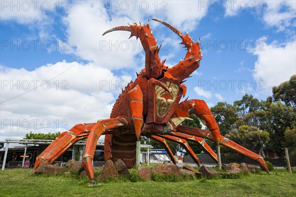 Giant lobster in front of a restaurant