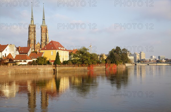 Odra River with Cathedral Island Ostrow Tumski