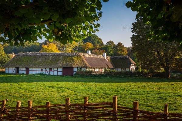 A typical Danish farmhouse and stable from the 18th century