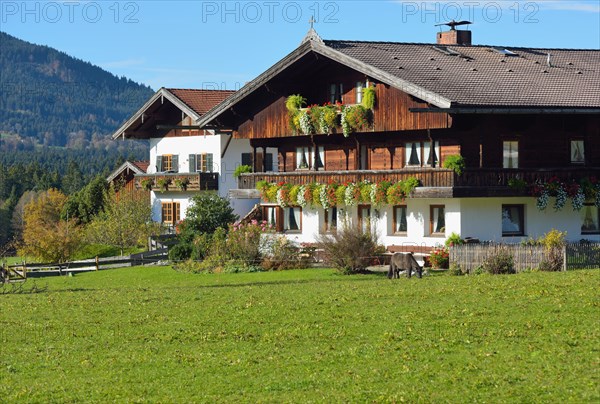Farmhouse in the Bavarian style with wooden top