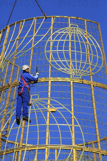 Christmas tree being constructed