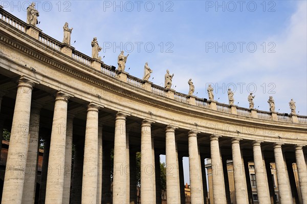 Religious sculptures on the colonnade at St. Peter's Square