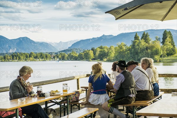 Alpenblick"" beer garden at Staffelsee Lake