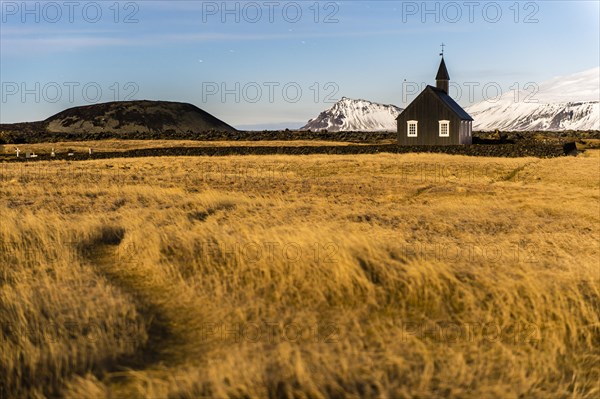 Small church in the Icelandic countryside