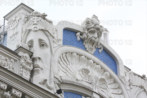 Art Nouveau facade of the house Eliza iela 10b or Elizabeth Street 10b