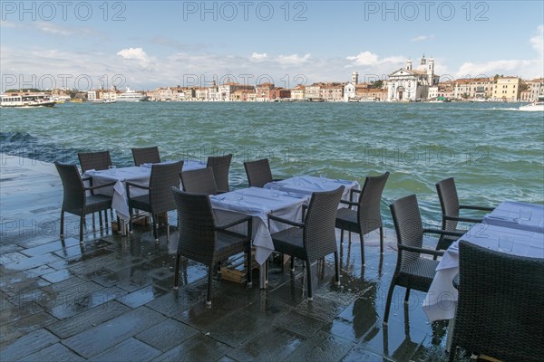 Dorsoduro district seen from a restaurant terrace on Giudecca island