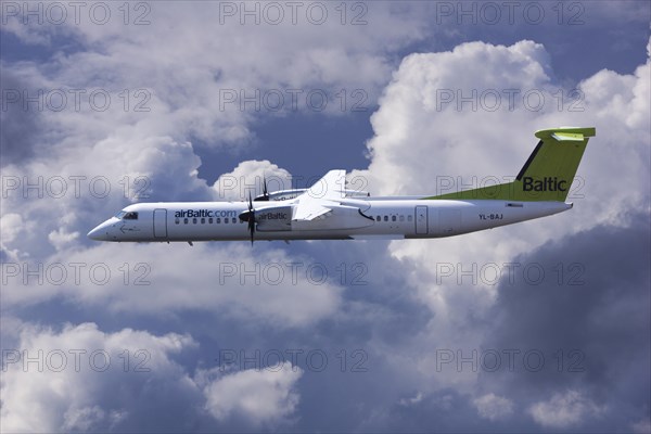 Aircraft YL-BAJ Air Baltic De Havilland Dash 8 in flight