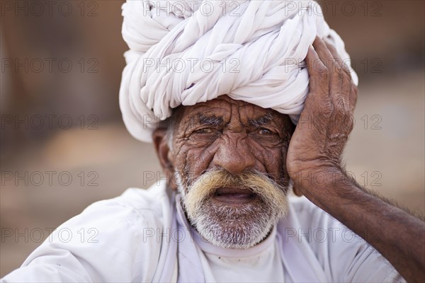 Portrait of a senior Rajasthani