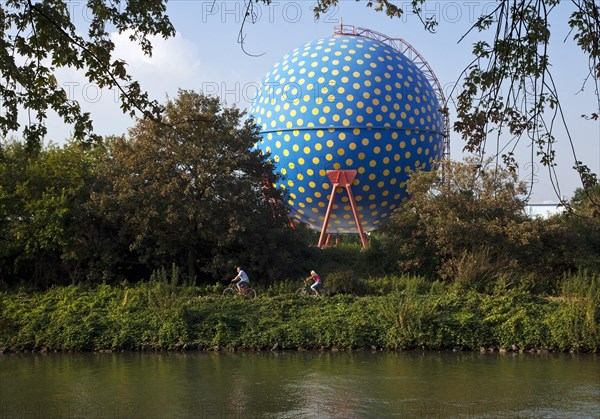 The artistically designed spherical gas tank called ""Der Ball""