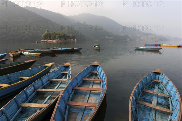 Colourful boats on Phewa Lake