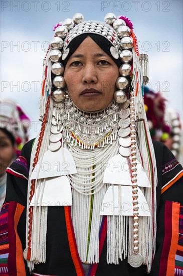 Traditionally dressed woman from the Akha people