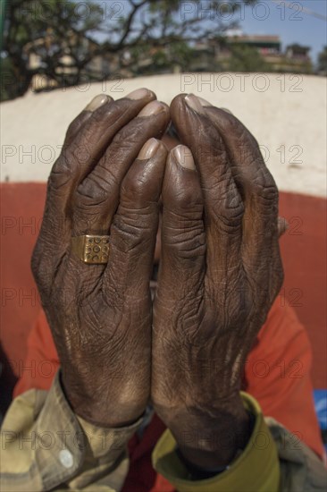 Hands of an old man