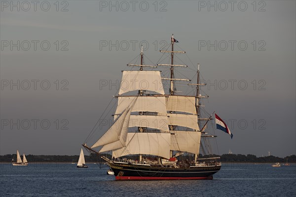 Evening sailing with the Stad Amsterdam in the foreground